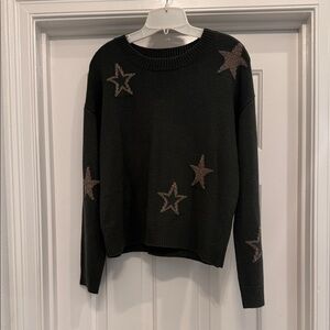 Rails Deep Green Sweater with Gold Star Accents